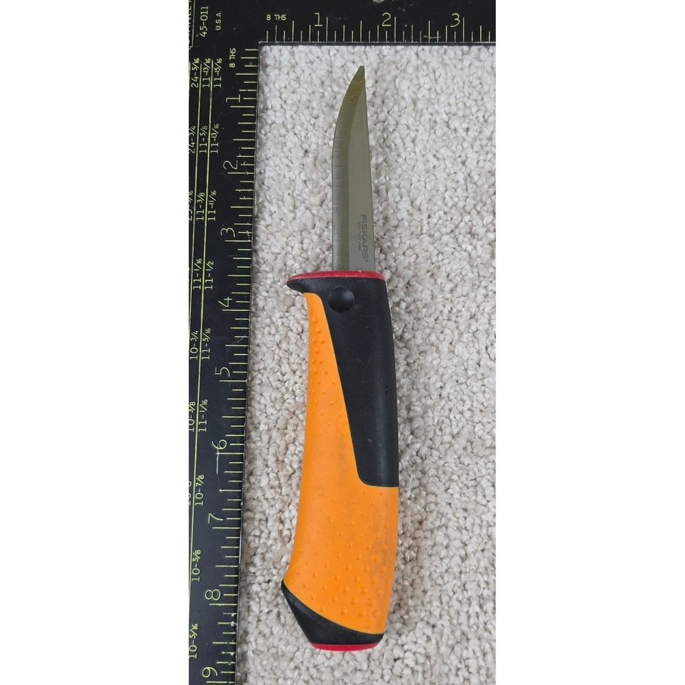 Fiskars Fixed Blade Knife Orange Black Stainless Steel
